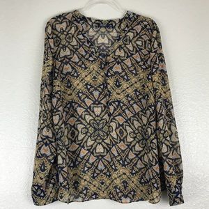 Sheer long sleeve top.